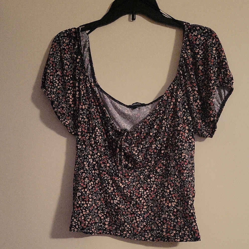 Ambiance Black and Pink Floral Blouse